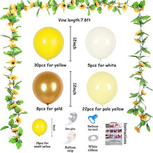 Load image into Gallery viewer, GuassLee Sunflower Party Decoration Balloons Set - Yellow Light Yellow White Gold Balloons for Sunflower Theme Birthday Baby Shower Wedding Decorations

