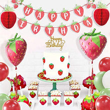 Load image into Gallery viewer, Strawberry Party Decorations Balloon Garland Kit:Strawberry Theme Happy Birthday Banner Foil Balloon for Baby Shower Girls 1st Birthday Party Supplies
