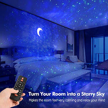 Load image into Gallery viewer, LED Star Projector Night Light, RHM Galaxy Projector Light with Colorful Nebula Cloud/Ocean Wave, Timer &amp; Remote Control, Ideal for Kids Children, Adult Bedroom, Game Rooms, Home Theatre Decoration
