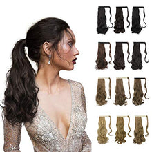 Load image into Gallery viewer, BARSDAR Ponytail Extension, Long Wavy Pony Tails Hair Extension Synthetic Fully Curly Hair Ponytails Wrap Around Hairpiece for Women 17.7 inch
