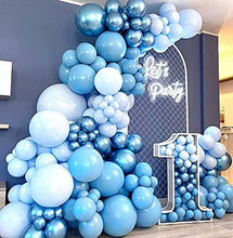 Load image into Gallery viewer, 130 PC Blue Balloon Arch Kit with Balloon Chain and Glue Dots | DIY Balloon Garland Kit For Birthday Party Décor, Baby shower, Wedding, Halloween, New Year Eve and Christmas
