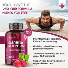 Load image into Gallery viewer, Pure Raspberry Ketones 1200mg - 180 Vegan Capsules (6 Month Supply) - Max Strength Raspberry Ketones Supplement - Suits Low Carb &amp; Keto Diet -Better Absorption Than Tablet - 100% Natural - UK Made
