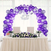 Load image into Gallery viewer, Tatuo 112 Pieces Balloon Garland Kit Balloon Arch Garland for Wedding Birthday Party Decorations (White Purple)
