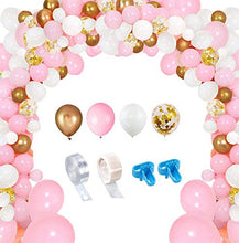Load image into Gallery viewer, Evance Balloon Garland Arch Kit 16Ft Long 128pcs Pink White Gold Balloons Pack for Girl Birthday Baby Shower Bachelorette Party Wedding Decorations Background Decorations
