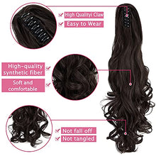 Load image into Gallery viewer, OMGREAT Ponytail Extension 24 Inch Long Claw Clip in Ponytail Synthetic Thick Hair Extensions Pony Tail for Women with a jaw Claw Dark Brown

