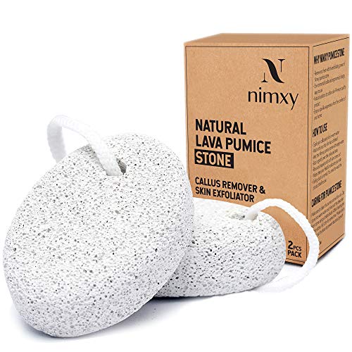 NIMXY Pumice Stone for Feet and Hands 2 Pcs – Feet Hard Skin Remover – Foot Scrubber for Dead Skin Removal – Natural Foot File and Callus Remover for Skin Exfoliation