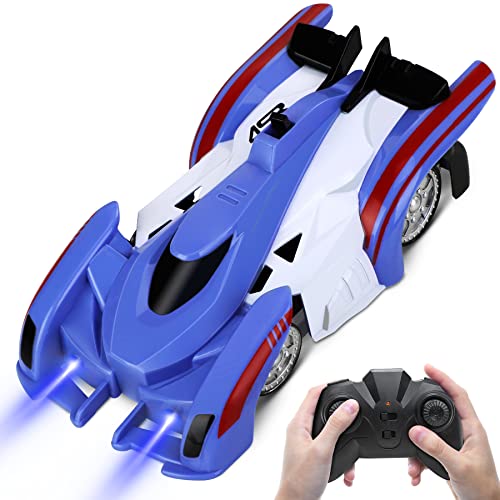 Fivejoy Remote Control Car, Kids Toy Cars Wall Climbing RC Cars, 360°Rotating Stunt Cars with LED Lights, Car Games Toy Cool Gadgets Gifts for 6-12 Year Old Boys Girls