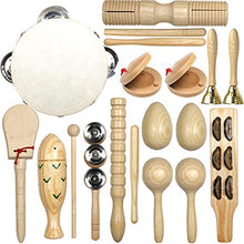 Load image into Gallery viewer, LHYCS Nutural Wood Music Set Kids Instruments Purcussion Gift for Birthday Christmas
