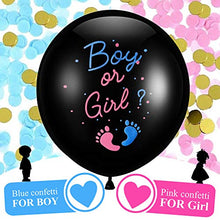 Load image into Gallery viewer, VDSOW Gender Reveal Balloons 36 inch, 2Pcs Large Baby Boy or Girl Latex Balloons with Pink Blue Confetti Needle Coloured Ribbon for Baby Shower Gender Reveal Party Decoration
