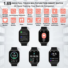 Load image into Gallery viewer, Smart Watch, Fitness Tracker 1.69" Full Touch with Heart Rate Sleep Monitor, Fitness Watch IP68 Waterproof Smartwatch Activity Trackers 24 Sports Modes Step Counter Watch for Men Women for Android iOS
