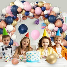 Load image into Gallery viewer, Balloon Arch Kit, Navy Blue and Pink Balloon Garland Kit, 80PCS Baby Shower Balloons Arch with Navy Blue Pink Gold Balloons, Birthday Party Balloons Kit for Baby Shower Wedding Birthday Party Decor
