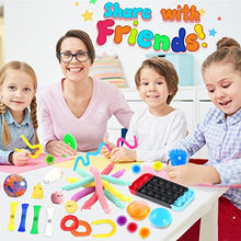 Load image into Gallery viewer, Fidget Sensory Toys for for Autism, ADHD. 2 Stress Relief Balls, 2 Soybean Squeeze, 2 Flippy Chain and 3 Large Size Stretch Strings with Reusable Packaging (Premuim Quality)

