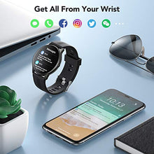 Load image into Gallery viewer, AGPTEK Smart Watch for Men, 1.3'' Full Touch Fitness LW11 Watch with Heart Rate Monitor, DIY Watch Face, Message Notification, IP68 Waterproof Outdoor Sports Smartwatch for Android iOS Phones, Black
