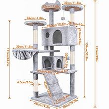 Load image into Gallery viewer, HOMIDEC Cat Tree, 151cm Cat Scratching Post Stable Cat Tower for Large Cat, Activity Centre Cat Climbing Tree with 2 Cat House, Hammock, 4 Sisal Posts, Ladder, and Rest Place for Indoor Cat
