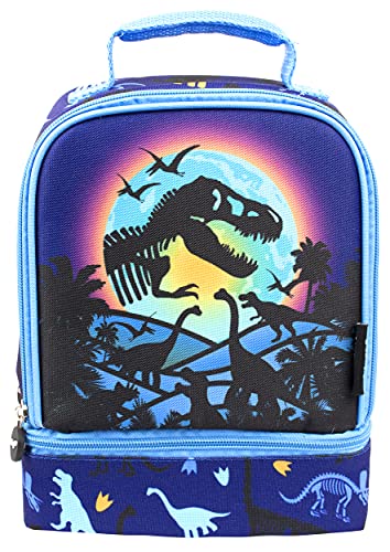 Fringoo - Double Decker Lunch Bag - Dinosaur Design - Lunch Bag for Kids - Lunch Bag with Compartment - Dinosaur Lunch Box, Great School Lunch Bag - Fully Insulated