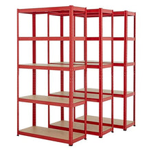 Load image into Gallery viewer, BiGDUG Red 5 Tier Garage Shelving Kits | Boltless Shed Racking Storage | 178 x 90cm (Pack of 2)
