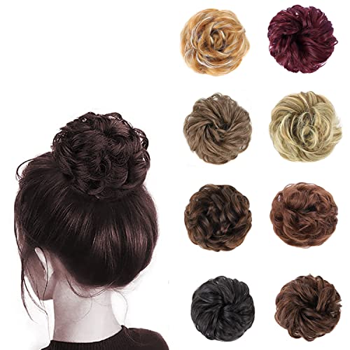 Hair Buns Hair Piece Scrunchies for Women Wavy Curly Ponytail Extensions Synthetic Donut Updo Hair Chignons Hair Accessories Thick Hair Pieces 4-30#