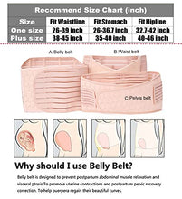 Load image into Gallery viewer, 3 in 1 Postpartum Belly Wrap - Recovery Belly/Waist/Pelvis Belt Black Postpartum Belly Band (One Size (Pack of 1), Beige)
