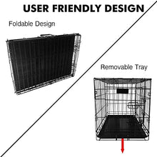 Load image into Gallery viewer, signzworld Puppy Dog Crate 2 Doors 24 inch with Removal Tray Folding Metal Pet Training Cage Animal Carrier Small
