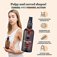 Load image into Gallery viewer, ORGANIC FENUGREEK OIL | Fenugreek Seed Oily Macerate made with Sunflower Oil | 100% Pure &amp; Natural | Body, Chest, Buttocks, Hair, Nails | Vegan &amp; Cruelty Free | Glass Bottle + Pipette + Pump (100ml)
