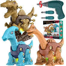 Load image into Gallery viewer, Wstbspsm 3 Pack Take Apart Dinosaur Toys for Kids Toddlers, Dinosaur Toys for Kids Learning Educational Building construction Sets with Screw for Age 3-8 Year
