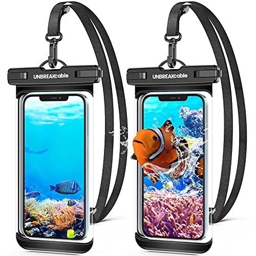 UNBREAKcable Waterproof Phone Case，2-Pack IPX8 Universal Waterproof Phone Pouch Dry Bag for iPhone 13 12 11 Pro Max XR X XS SE 2020 8 Plus Samsung S22 Ultra S21 S10 S9 Huawei P40 P20 Mate 40 up to 7