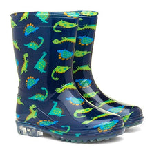 Load image into Gallery viewer, Zone - Kids Dinosaur Navy &amp; Green Welly - Size 9 Child UK - Multicolour
