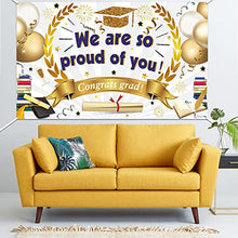 Load image into Gallery viewer, HOWAF Large Graduation Background Banner for Graduation Party Decoration 2022, We Are So Proud Of You Banner Fabric Class of 2022 Grad University High School Student Graduation Commencement Decoration
