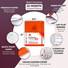 Load image into Gallery viewer, Clever Fox Planner PRO – Weekly &amp; Monthly Life Planner to Increase Productivity, Time Management and Hit Your Goals – Organizer, Gratitude Journal – Undated – 21.5x28cm – Lasts 1 Year (Orange)
