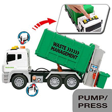 Load image into Gallery viewer, JOYIN 12.5&quot; Garbage Truck Toy with Lights and Sounds, Friction-Powered Waste Rubbish Lorry Truck Recycling Truck Toy Vehicle Set with 3 Bins, Back Bump Function, Educational Gifts for Kids(1:12)
