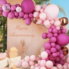 Load image into Gallery viewer, Pink Purple Balloon Arch Kit 162 pcs-all resistant with Retro Peach, Confetti, Rose gold Balloon arch kit by GLOFGO for Birthday, Wedding, Bridal/Baby shower, Valentine Party plus balloon accessories
