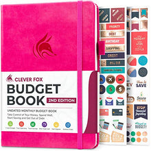 Load image into Gallery viewer, Clever Fox Budget Book 2.0 – Financial Planner Organizer &amp; Expense Tracker Notebook. Money Planner for Monthly Budgeting and Personal Finance. Colored Edition, Compact Size (13.5x19cm) – Hot Pink
