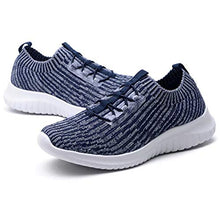 Load image into Gallery viewer, konhill Womens Trainers Slip On Comfortable Walking Shoes Lightweight Breathable Athletic Soft Tennis Sneakers 9UK Navy
