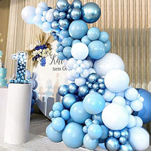 Load image into Gallery viewer, colourbow Blue Balloon Garland Light Blue Balloons 132Pcs Blue Balloons Different Sizes Dark Blue Balloons Baby Blue Balloons White Balloons Metallic Blue Balloons Birthday Baby Shower Decorations
