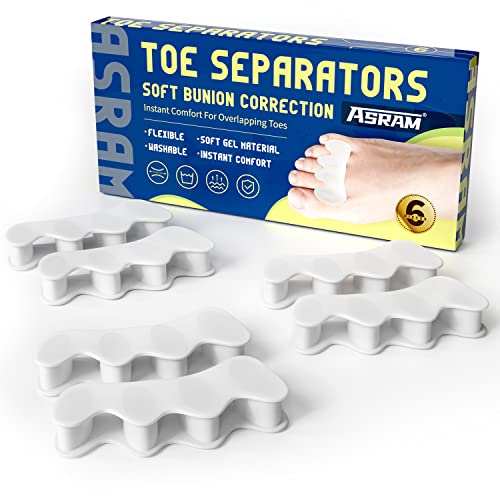 Bunion Corrector, Toe Straightenen,Gel Toe Separator, Toe Spacers,Silicone Toe Stretchers Best for Bunion Corrector,Nail Corrector,Hammer Toe,Reduces Foot&Toe Pain,for Men and Women.(3pairs)