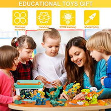 Load image into Gallery viewer, Dinosaur Toys for Boys, SPLAKS 4-Pack Dinosaur Construction Toys Boys Toys with Storage Box Electric Drill Soft Arrows, Educational STEM Toys Gift for Kids Age 3-6
