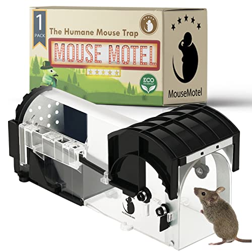 Humane Mouse Trap for Indoors Outdoors - Live Catch Release - Highly Sensitive and Secure - Pet and Child Safe - Reusable - Easy to Clean - Animal Eco Friendly - Capture Mice Alive No Kill