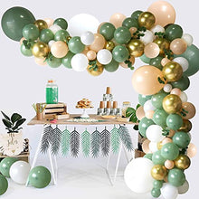 Load image into Gallery viewer, onehous Balloon Arch Kit, Olive Green Balloon Garland Kit with Blush White Balloons Metallic Gold Balloon Set for Wedding Birthday Balloons Baby Shower Christmas Decorations
