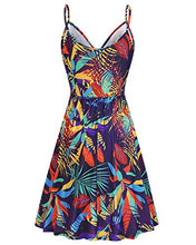 Load image into Gallery viewer, STYLEWORD Women's V Neck Floral Spaghetti Strap Summer Dress Casual Swing Midi Sundress with Pocket(A18-floral18,M)
