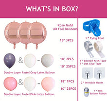 Load image into Gallery viewer, Balloon Arch Kit, Grey Pink Latex Party Balloon &amp; 4D Rose Gold Foil Balloons Decoration, 109PCS (53pcs Double-Stuffed Pastel Balloons) for Valentine&#39;s Day, Wedding Baby Shower Birthday
