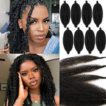 Load image into Gallery viewer, Leeven 16 Inch Pre Separated Springy Twist Hair for Afro Marley Locs 8 Packs Pre-Fluffed Popping Spring Twist Crochet Hair for Distressed Locs Afro Kinky Curly Marley Braiding Hair Extensions /1B#
