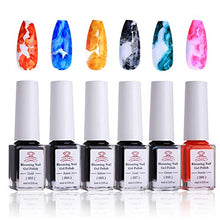 Load image into Gallery viewer, Makartt Blooming Gel Nail Polish 6 Colors Set, Nail Ink Magic Watercolor Blossom Red Pink Blue Green Marble Floral Print Nail Design Summer
