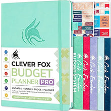 Load image into Gallery viewer, Clever Fox Budget Planner Pro – Financial Organizer + Cash Envelopes. Monthly Finance Journal, Expense Tracker &amp; Personal Account Book, Undated, 18cm x 25cm – Mint Green
