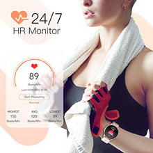 Load image into Gallery viewer, AGPTEK Smart Watch for Women, 1.3&#39;&#39; Full Touch Fitness LW11 Watch with Female Health Tracking, Heart Rate Monitor, IP68 Waterproof Outdoor Sports Smartwatch for Android iOS Phones
