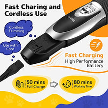 Load image into Gallery viewer, Dog Clippers, Cordless Pet Clippers Low Noise Dog Hair Clippers Rechargeable Dog Grooming Clippers Pet Grooming Kit 12Pcs Dog Shaver with 4 Comb, Quiet Electric Cat Shears for All Pets
