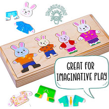 Load image into Gallery viewer, Jaques of London Wooden Puzzle Rabbit Family Dress Up | Wooden Jigsaw for 3 4 5 Year Olds | Toddler Puzzles | Girls and Boys Wooden Animal Toys
