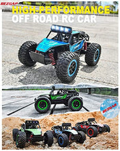 Load image into Gallery viewer, BEZGAR 17S Toy Grade 1:20 Scale Remote Control Car, 2WD High Speed 20 Km/h All Terrains Electric Toy Off Road RC Monster Vehicle Truck Crawler with Rechargeable Battery for Boys Girls Kids and Adults
