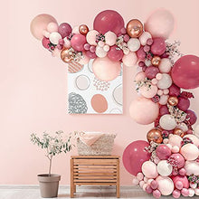 Load image into Gallery viewer, NeuWook Balloon Garland Arch Kit, 99 Pcs Pink Rose Red Balloons with 4D Rose Gold Foil Balloons Latex Party Balloons Decoration for Birthday, Weddings, Girl Baby Shower, Girl Birthday (Rose Pink)
