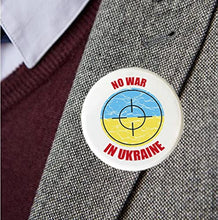 Load image into Gallery viewer, stika.co No War in Ukraine Badge, Pin Button Badge, United against war, 38mm, Button Chest Pin Badge (1)
