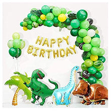 Load image into Gallery viewer, Dinosaur Birthday Party Decorations 214 pcs Happy Birthday Banner Garland &amp; Arch Kit Dino Party Supplies Dinosaur Party Balloons
